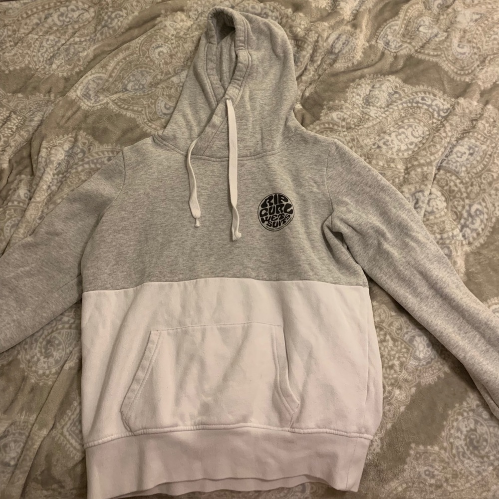 Gray and White Rip Curl Sweatshirt
